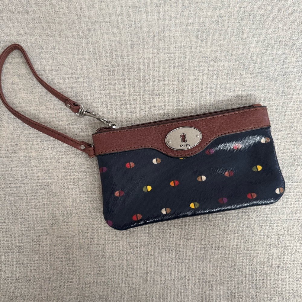 Fossil Key-Per Multicolor Patterned Wristlet